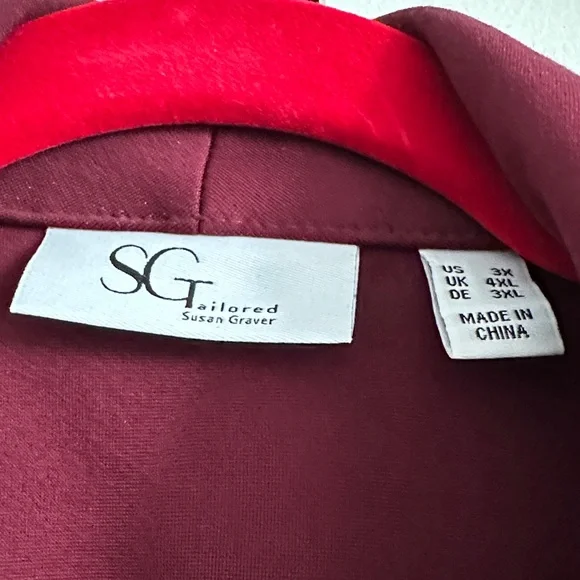 Susan Graver Deep Red Blazer - Picture 2 of 3